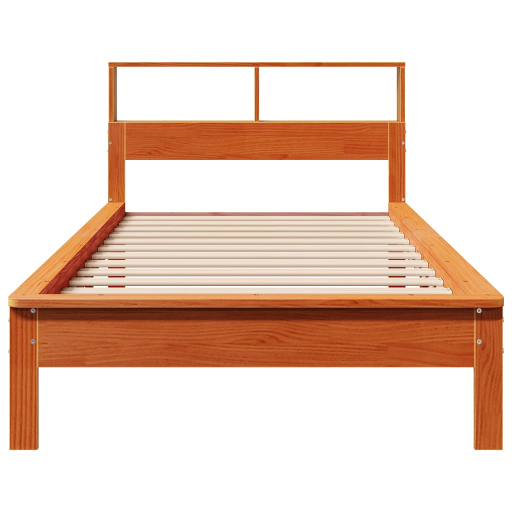 Bookcase Bed without Mattress Wax Brown 90x190 cm Single Solid Wood Pine