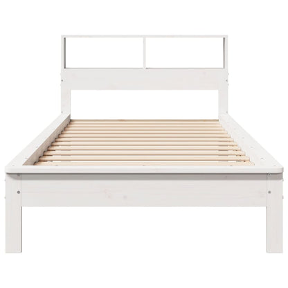 Bookcase Bed without Mattress White 75x190 cm Small Single Solid Wood Pine