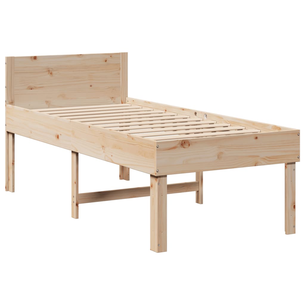 Bed Frame without Mattress 90x200 cm Solid Wood Pine