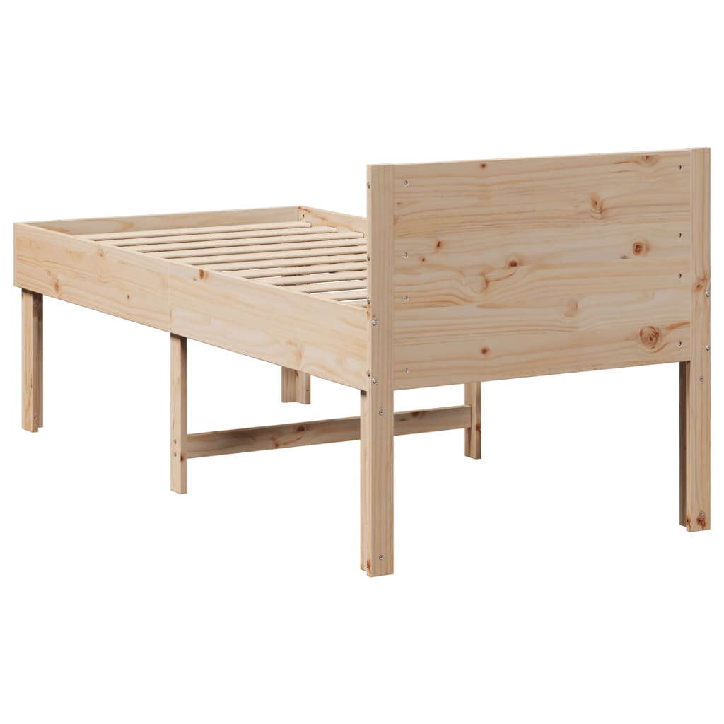 Bed Frame without Mattress 90x200 cm Solid Wood Pine