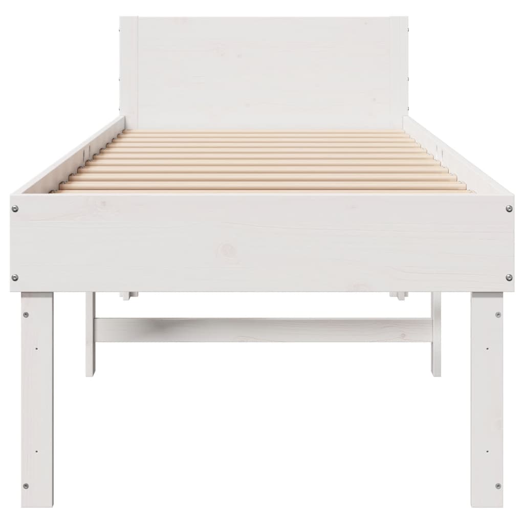 Bed Frame without Mattress White 90x200 cm Solid Wood Pine