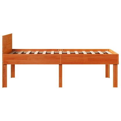 Bed Frame without Mattress Wax Brown 90x200 cm Solid Wood Pine