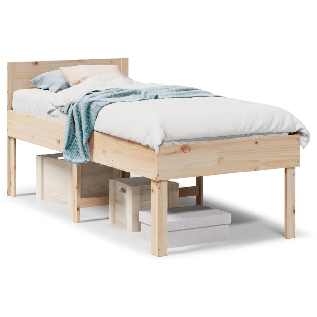 Bed Frame without Mattress 90x190 cm Single Solid Wood Pine