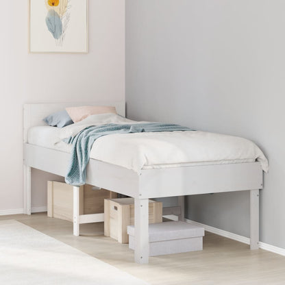 Bed Frame without Mattress White 90x190 cm Single Solid Wood Pine