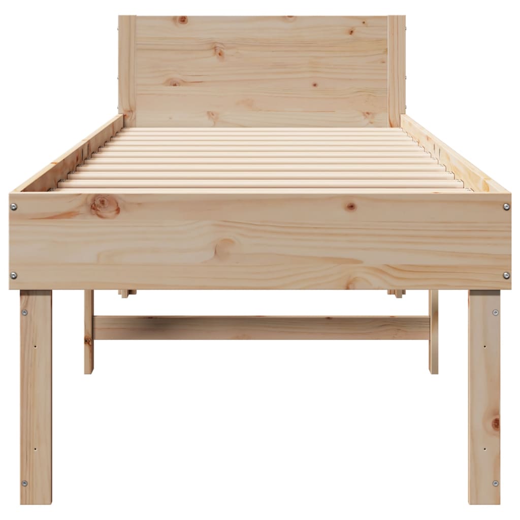 Bed Frame without Mattress 75x190 cm Small Single Solid Wood Pine