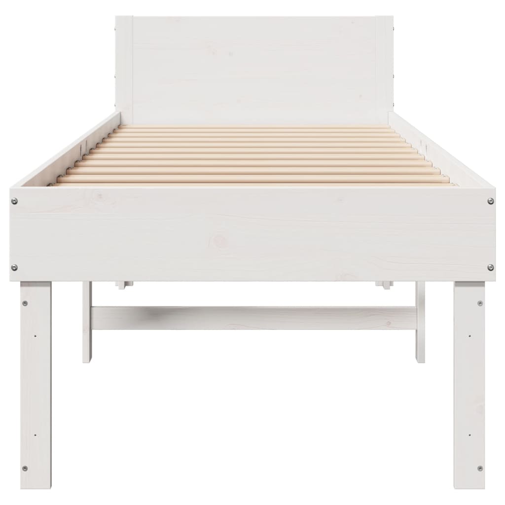 Bed Frame without Mattress White 80x200 cm Solid Wood Pine