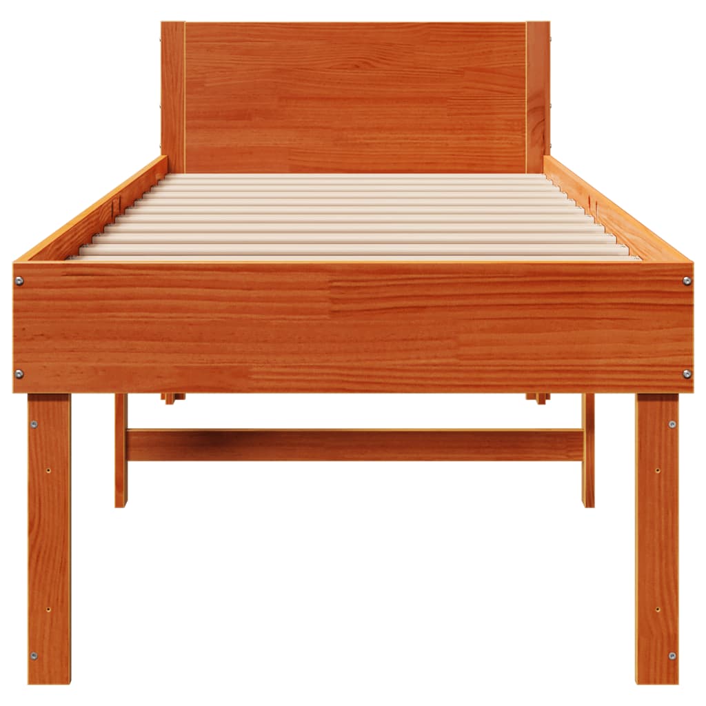 Bed Frame without Mattress Wax Brown 80x200 cm Solid Wood Pine