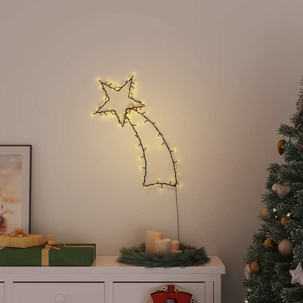 Christmas Lights Shooting Star Silhouette 80 LEDs Warm White