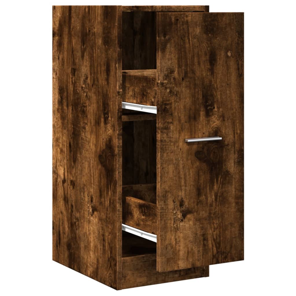 Apothecary Cabinet Smoked Oak 30x41x77.5 cm Engineered Wood