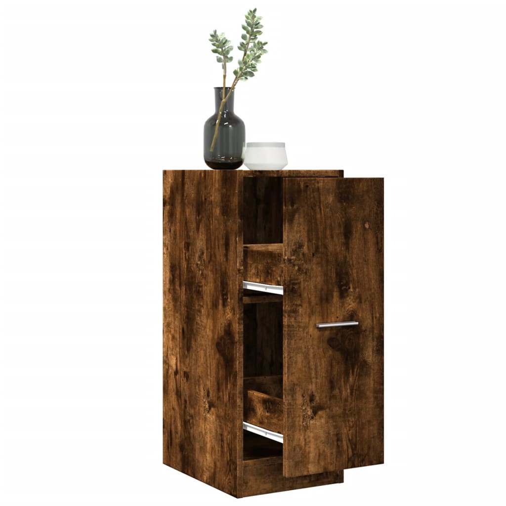 Apothecary Cabinet Smoked Oak 30x41x77.5 cm Engineered Wood