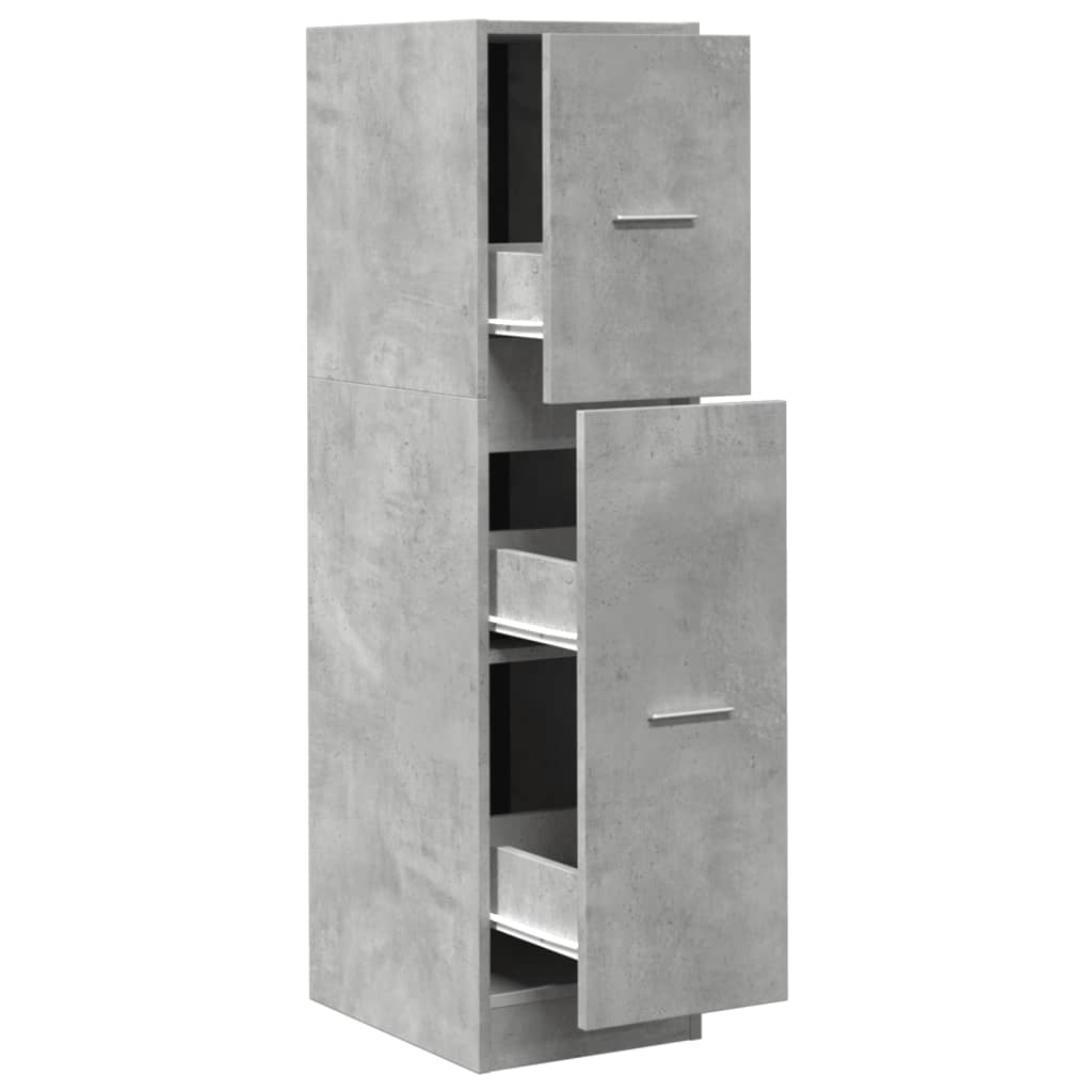 Apothecary Cabinet Concrete Grey 30x41x118 cm Engineered Wood