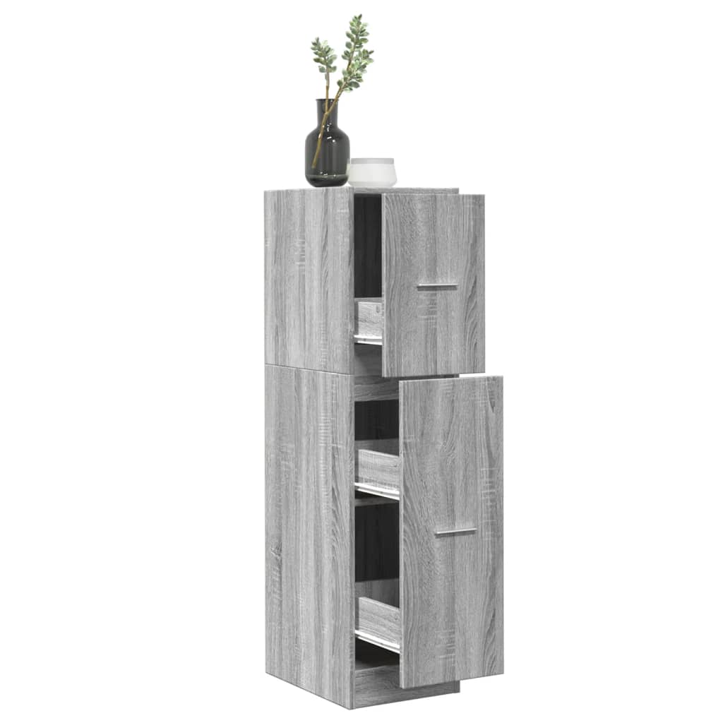 Apothecary Cabinet Concrete Grey 30x41x118 cm Engineered Wood