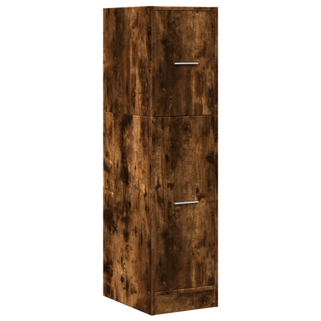 Apothecary Cabinet Smoked Oak 30x41x118 cm Engineered Wood