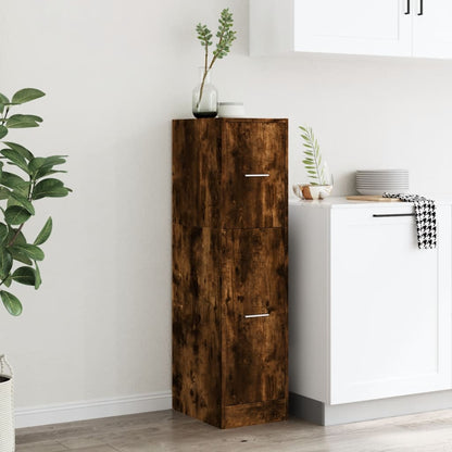 Apothecary Cabinet Smoked Oak 30x41x118 cm Engineered Wood