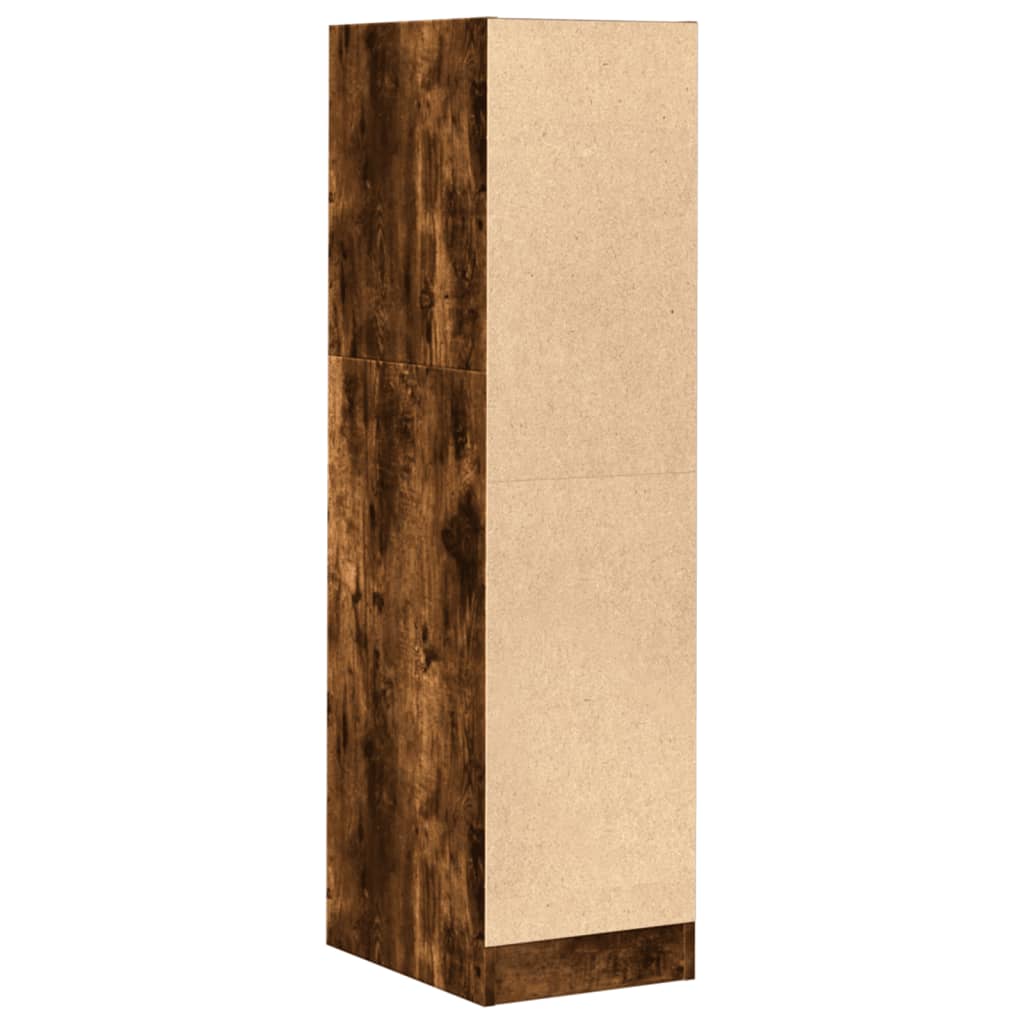 Apothecary Cabinet Smoked Oak 30x41x118 cm Engineered Wood