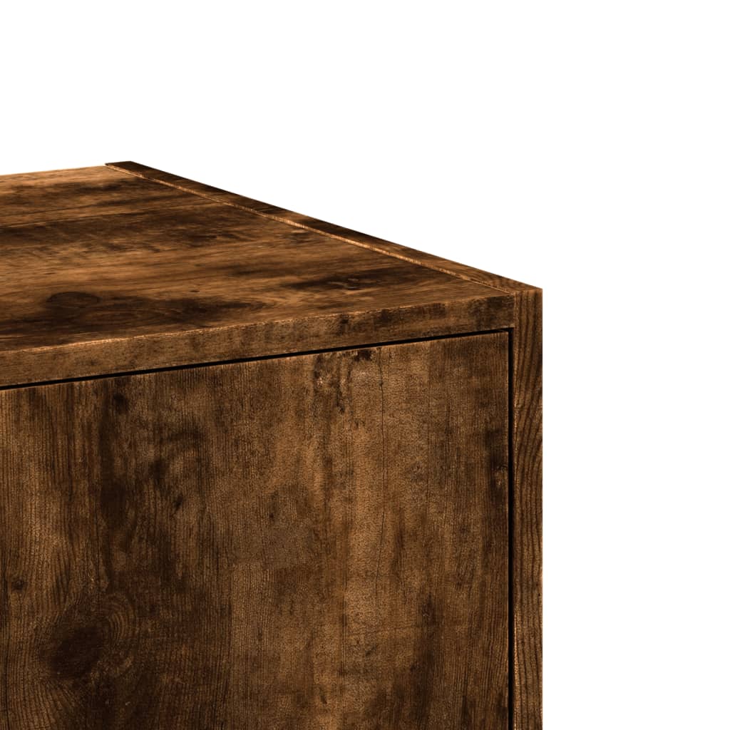 Apothecary Cabinet Smoked Oak 30x41x118 cm Engineered Wood