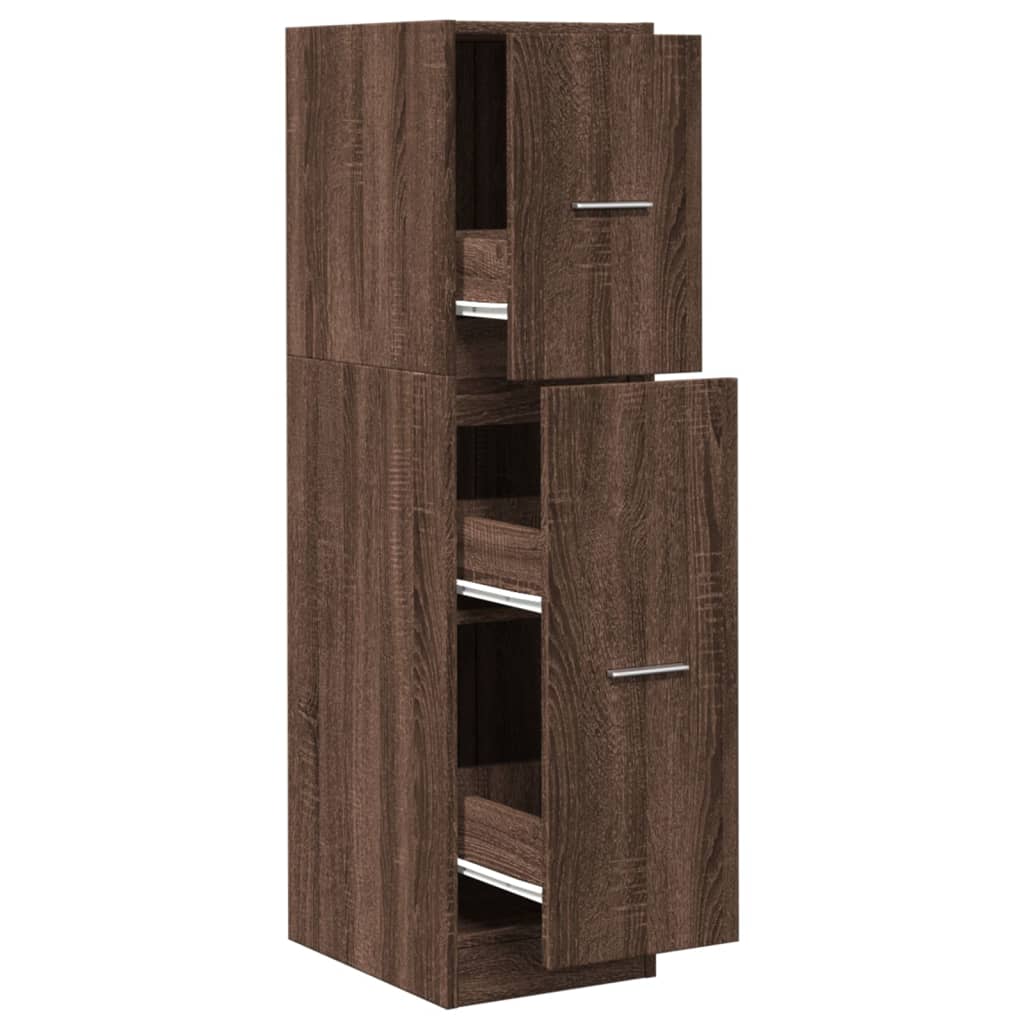 Apothecary Cabinet Brown Oak 30x41x118 cm Engineered Wood