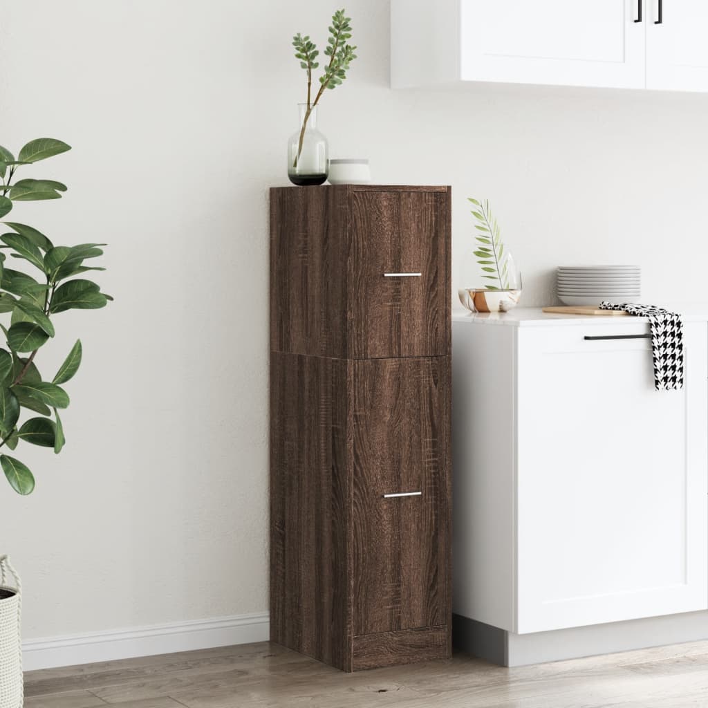 Apothecary Cabinet Brown Oak 30x41x118 cm Engineered Wood