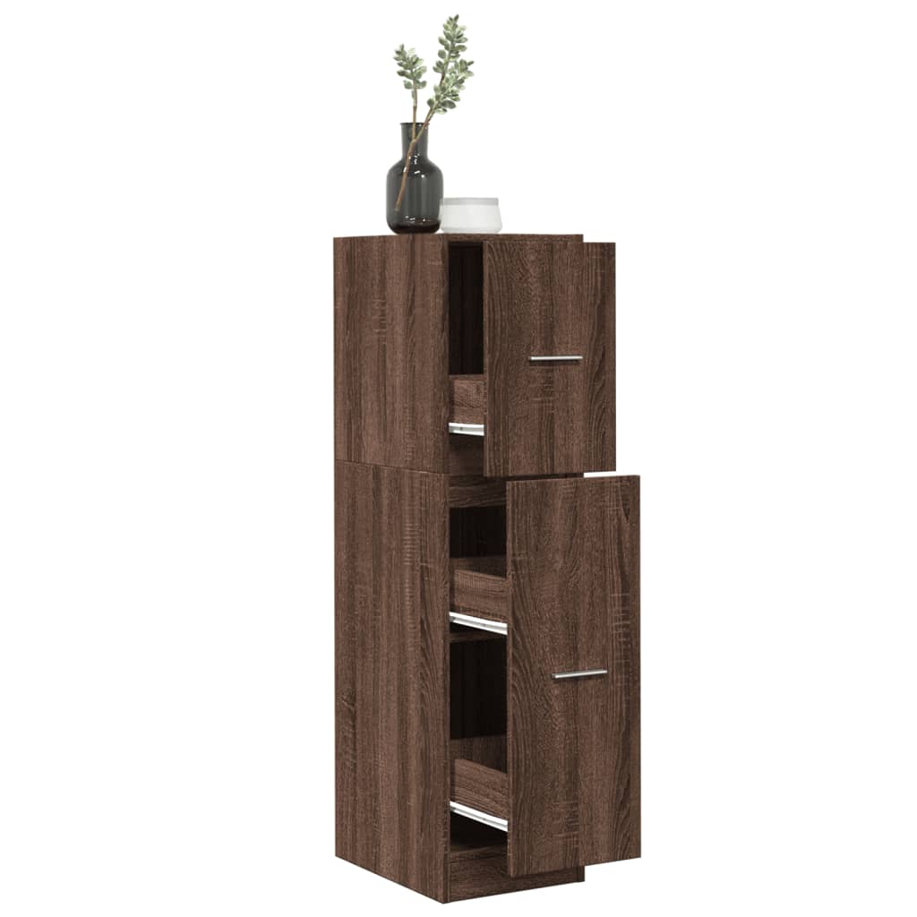 Apothecary Cabinet Brown Oak 30x41x118 cm Engineered Wood