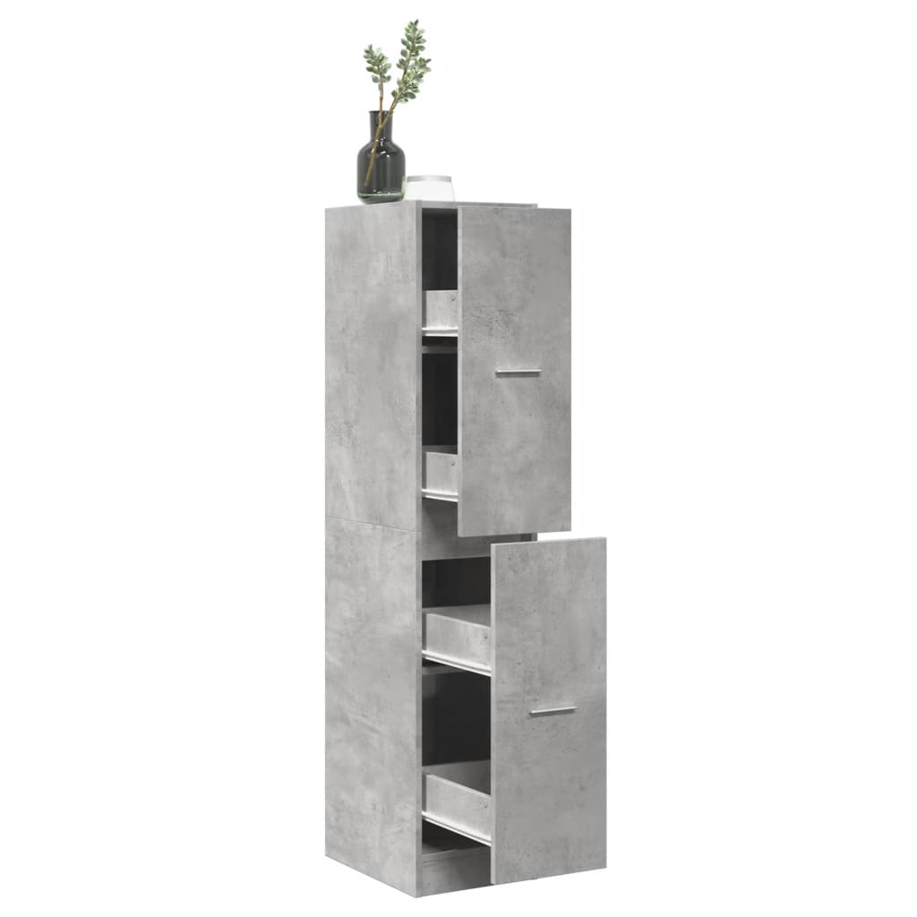 Apothecary Cabinet Concrete Grey 30x41x144.5 cm Engineered Wood