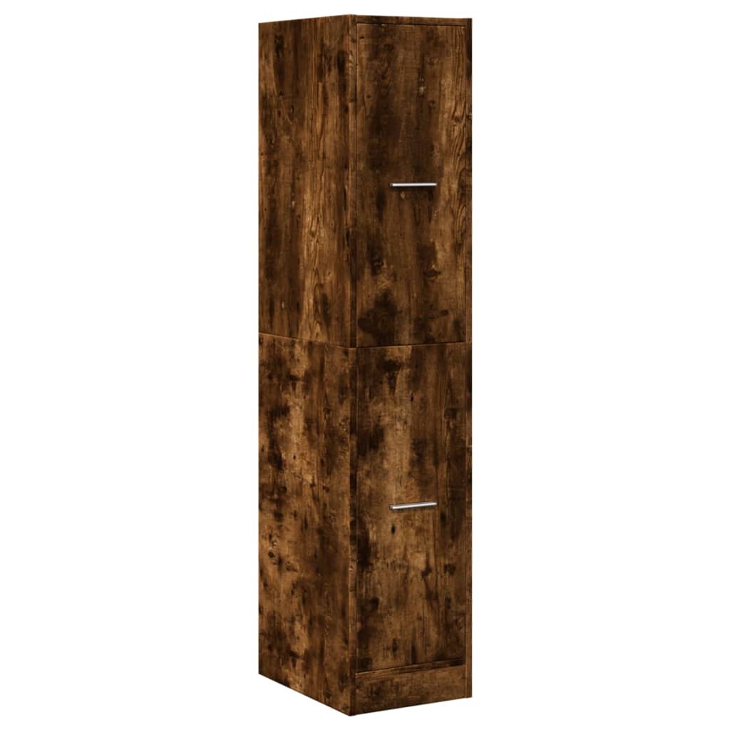 Apothecary Cabinet Smoked Oak 30x41x144.5 cm Engineered Wood