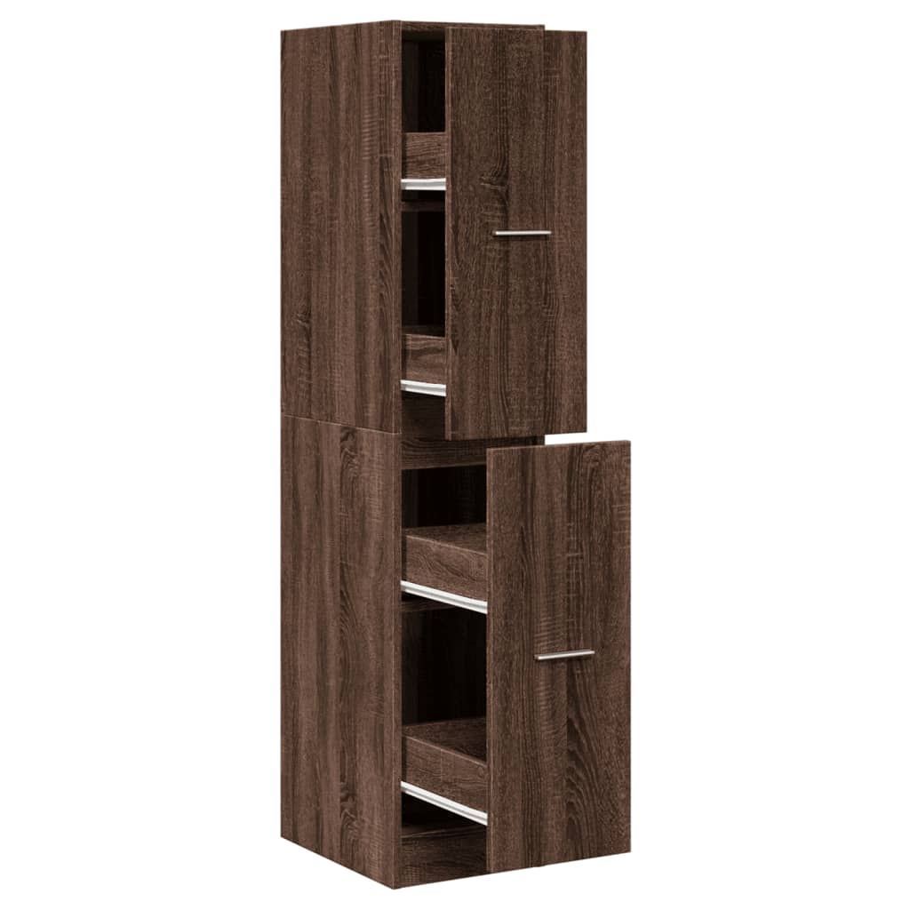 Apothecary Cabinet Brown Oak 30x41x144.5 cm Engineered Wood