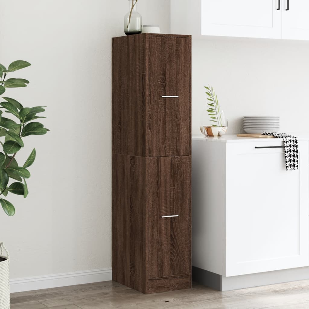 Apothecary Cabinet Brown Oak 30x41x144.5 cm Engineered Wood