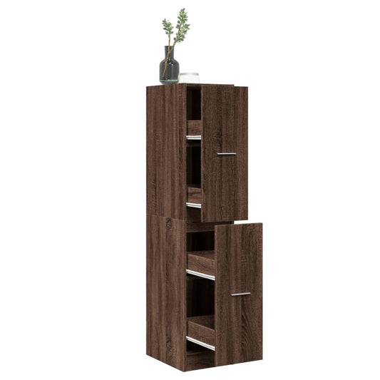 Apothecary Cabinet Brown Oak 30x41x144.5 cm Engineered Wood