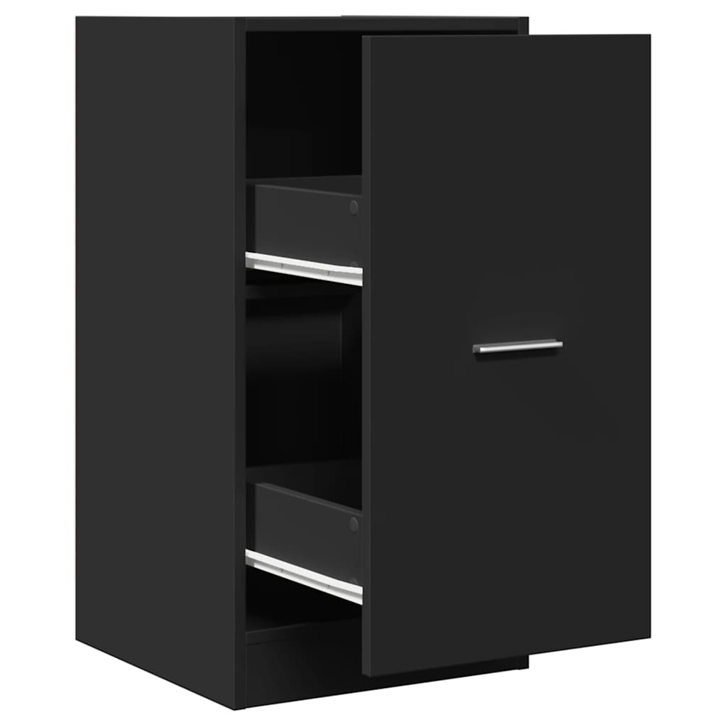 Apothecary Cabinet Black 40x41x77.5 cm Engineered Wood