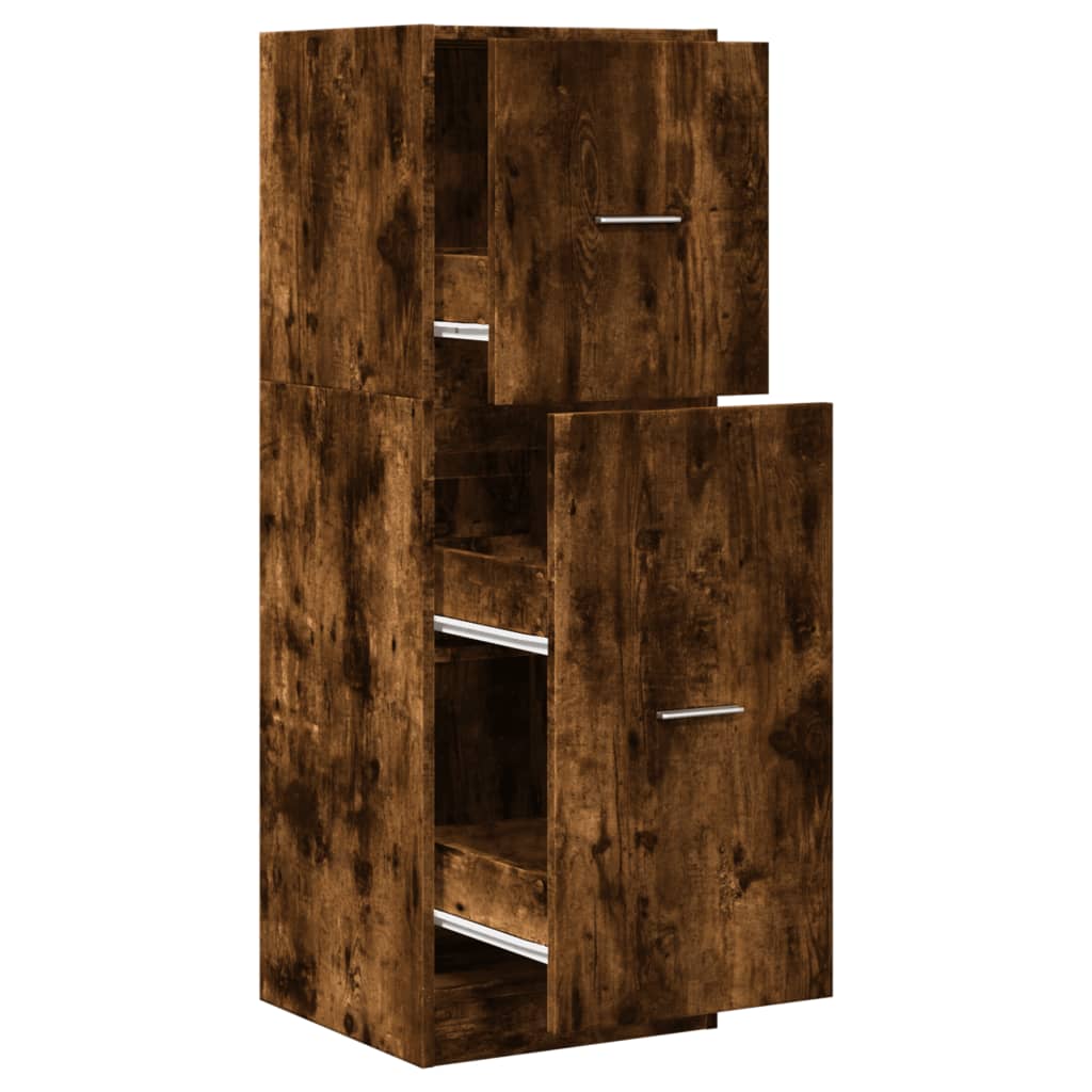 Apothecary Cabinet Smoked Oak 40x41x118 cm Engineered Wood