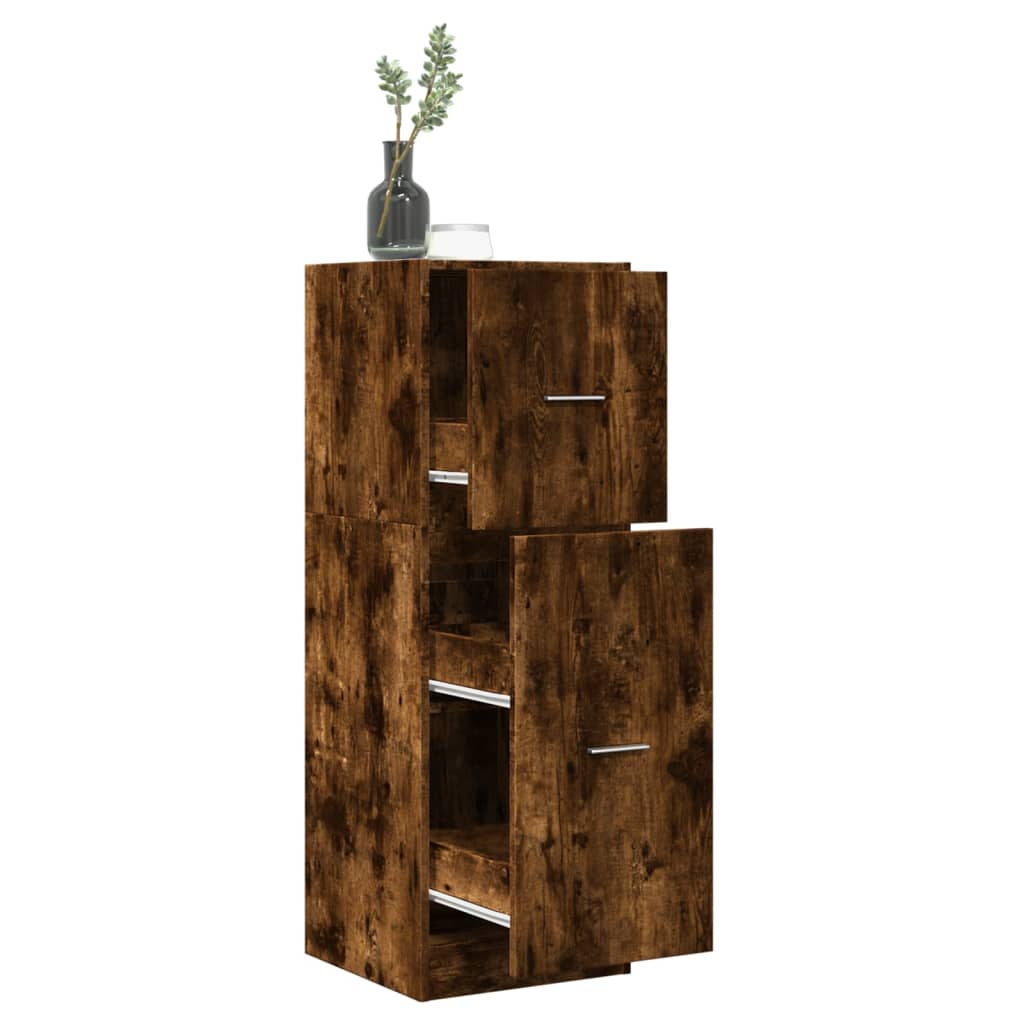 Apothecary Cabinet Smoked Oak 40x41x118 cm Engineered Wood