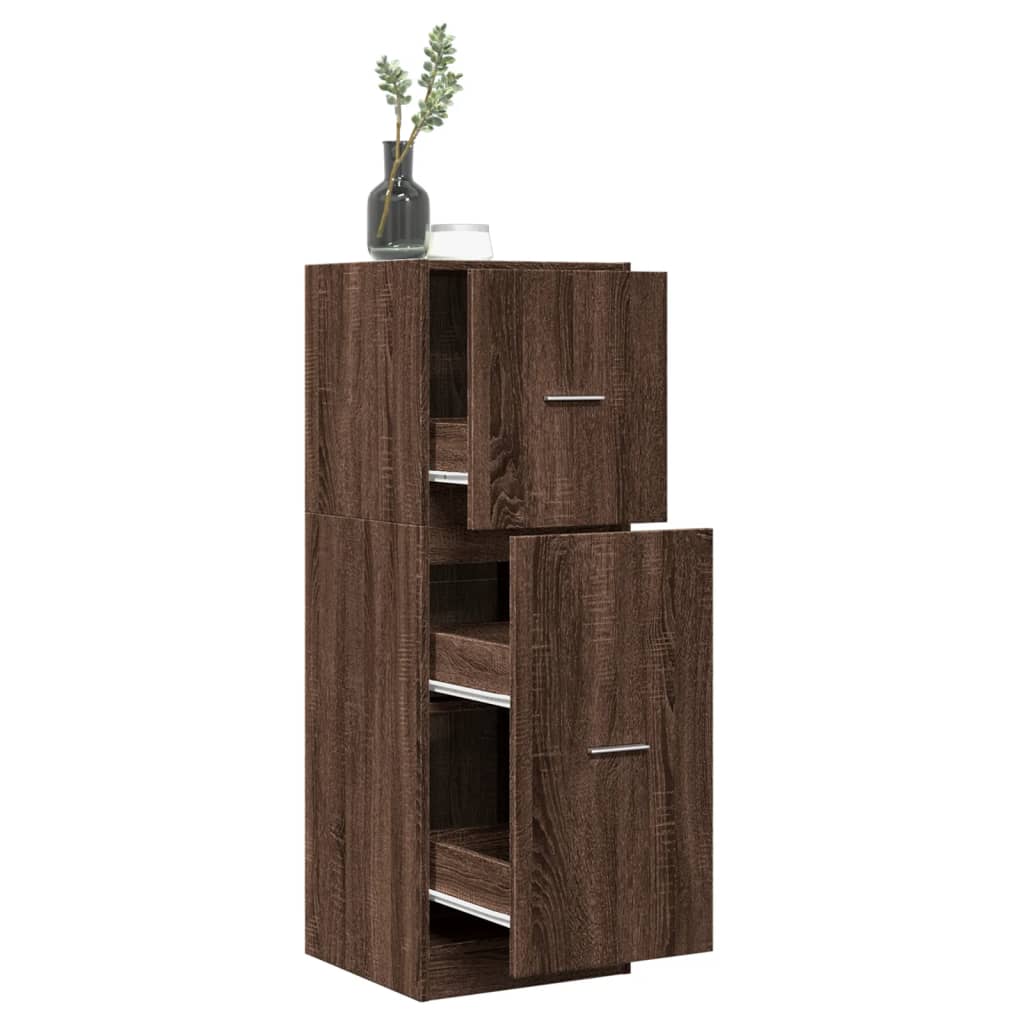 Apothecary Cabinet Brown Oak 40x41x118 cm Engineered Wood