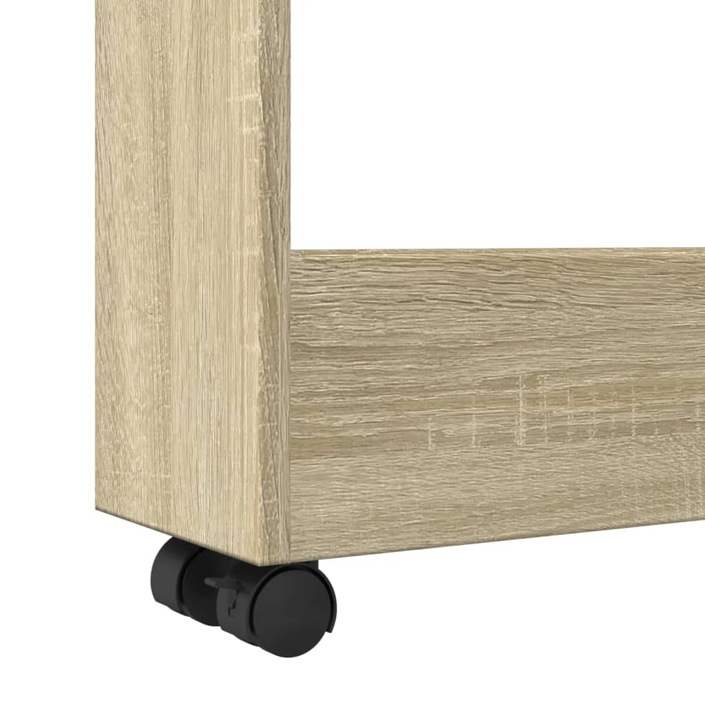 Narrow Storage Trolley 3 Tier Sonoma Oak Engineered Wood