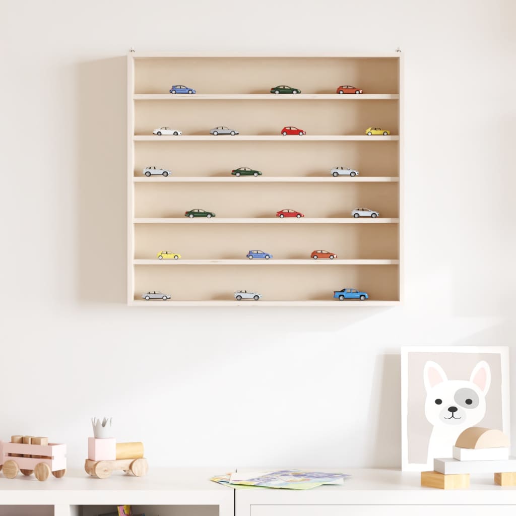 Wall Display Cabinet with 6 Shelves 60x8.5x55 cm