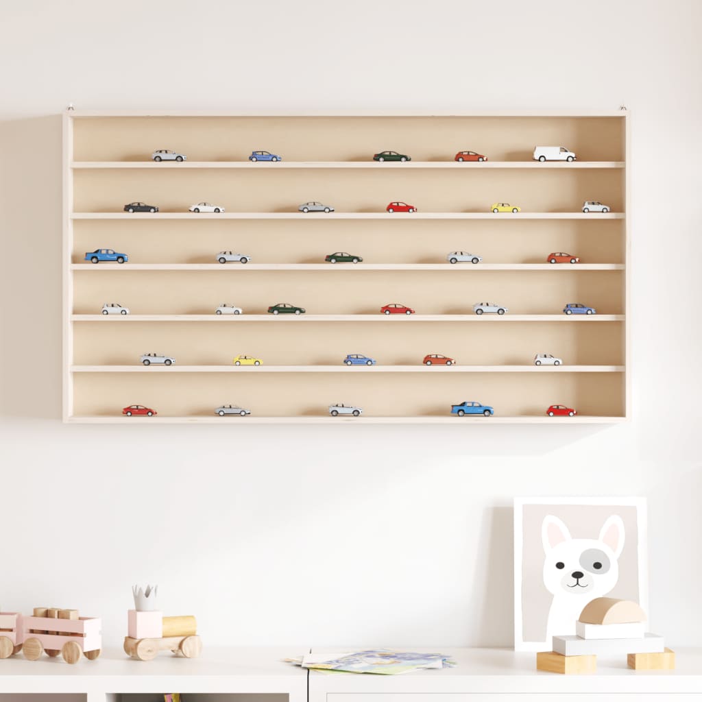 Wall Display Cabinet with 6 Shelves 100x8.5x55 cm