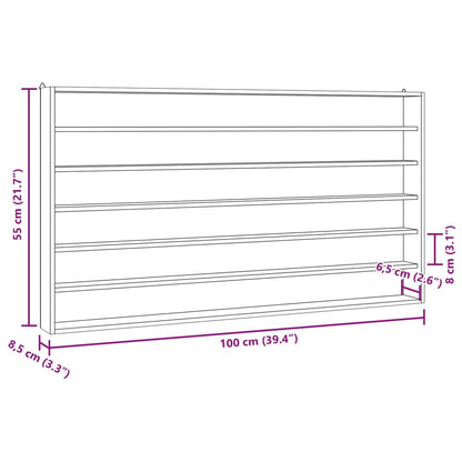 Wall Display Cabinet with 6 Shelves 100x8.5x55 cm