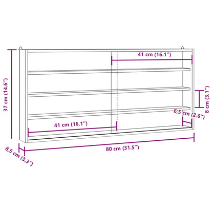 Wall Display Cabinet with Doors 80x8.5x37 cm