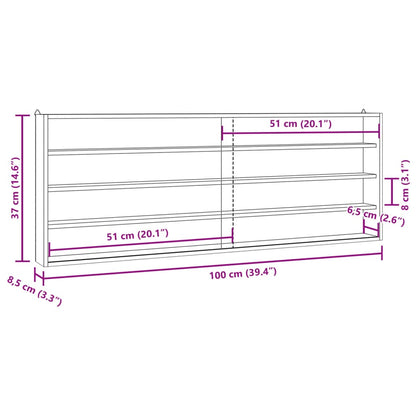 Wall Display Cabinet with Doors 100x8.5x37 cm