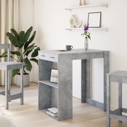 Bar Table Concrete Grey 102x70x103.5 cm Engineered Wood