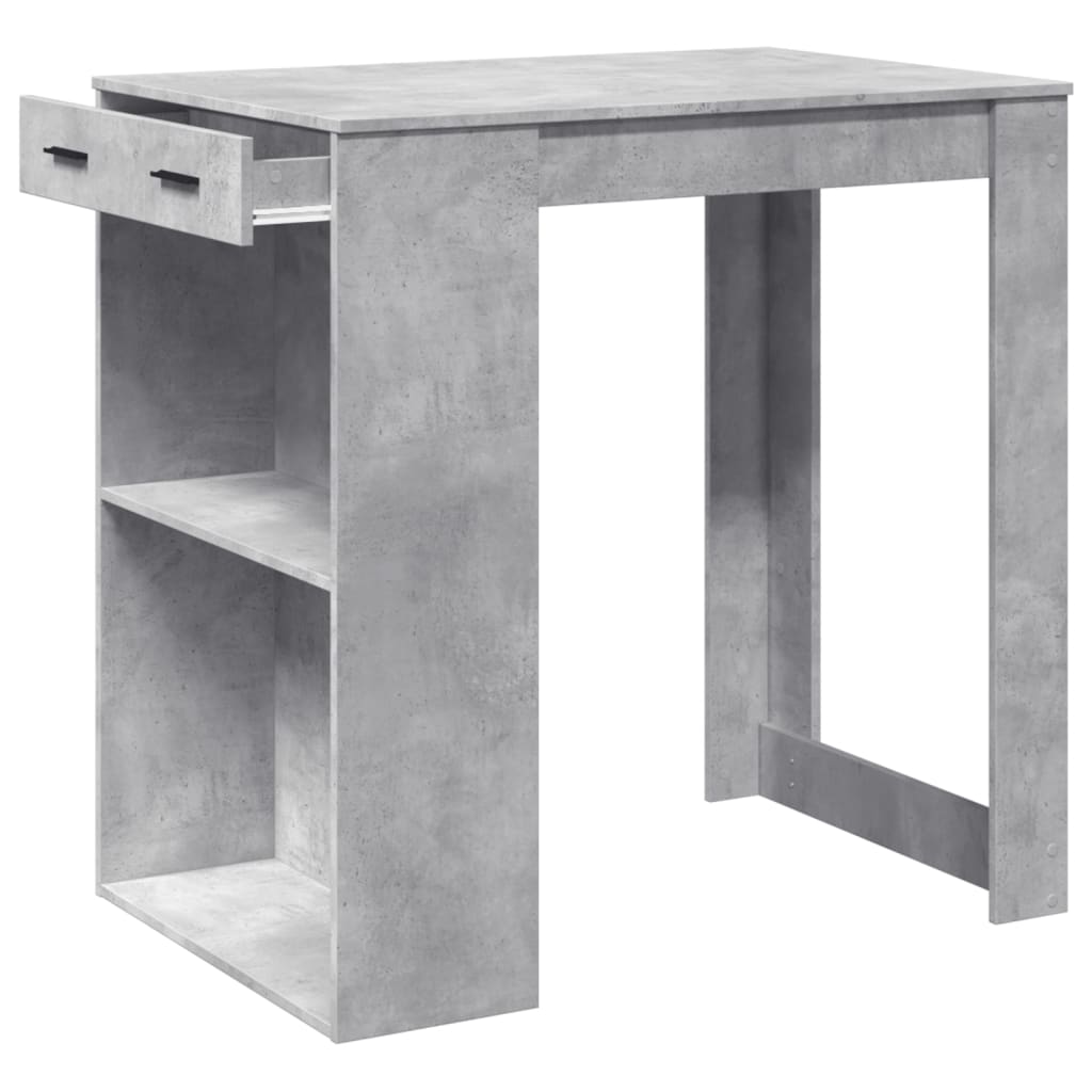 Bar Table Concrete Grey 102x70x103.5 cm Engineered Wood