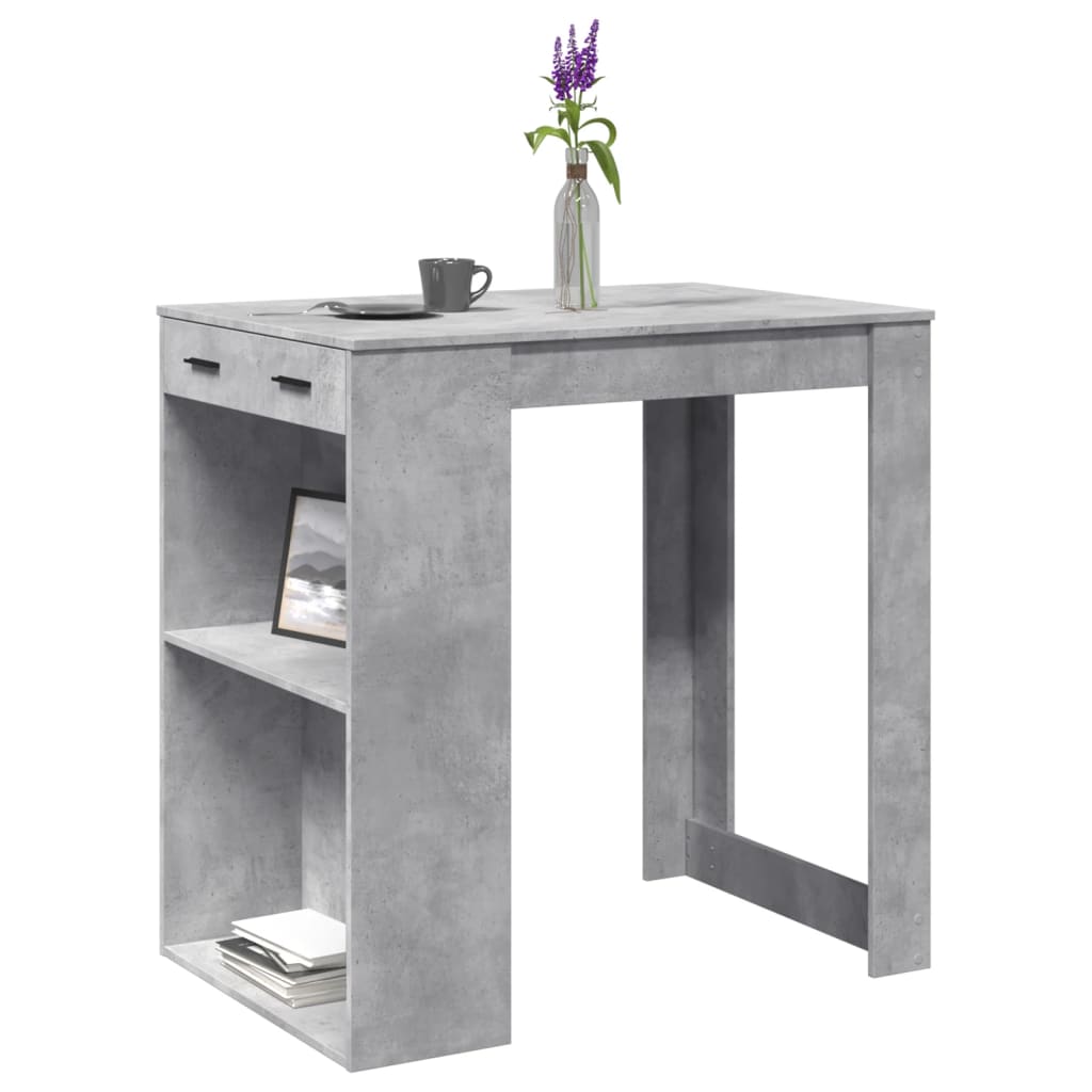 Bar Table Concrete Grey 102x70x103.5 cm Engineered Wood