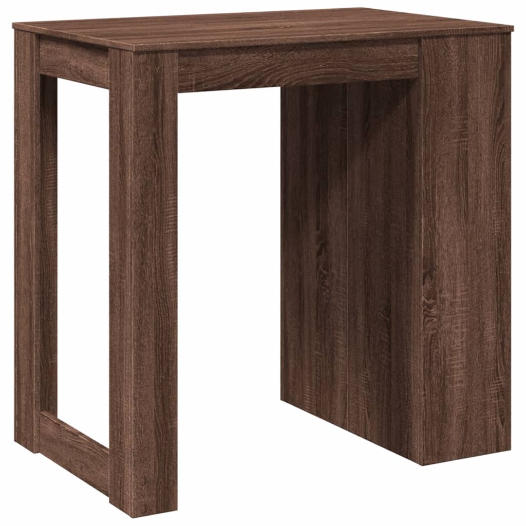 Bar Table Brown Oak 102x70x103.5 cm Engineered Wood