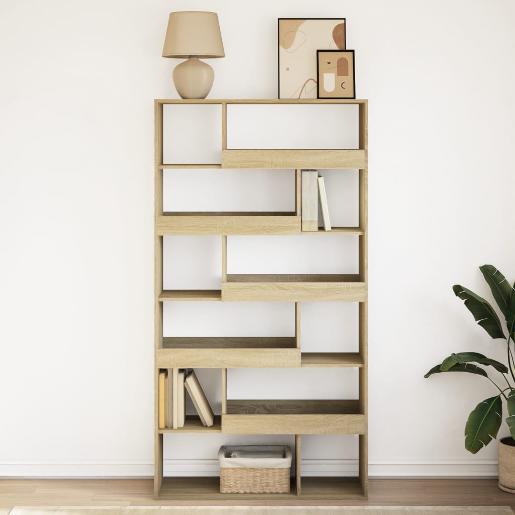 Bookcase Sonoma Oak 100x33x187.5 cm Engineered Wood