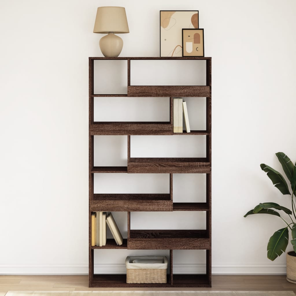 Bookcase Brown Oak 100x33x187.5 cm Engineered Wood