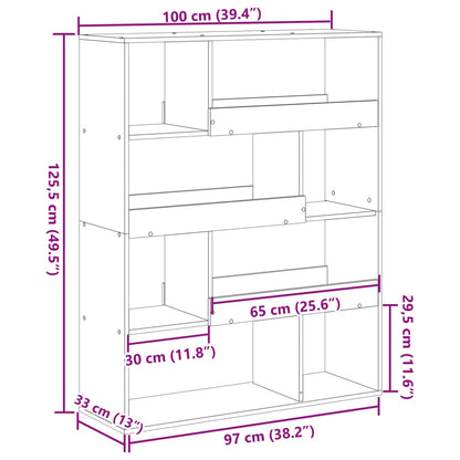 Room Divider Brown Oak 100x33x125.5 cm Engineered Wood