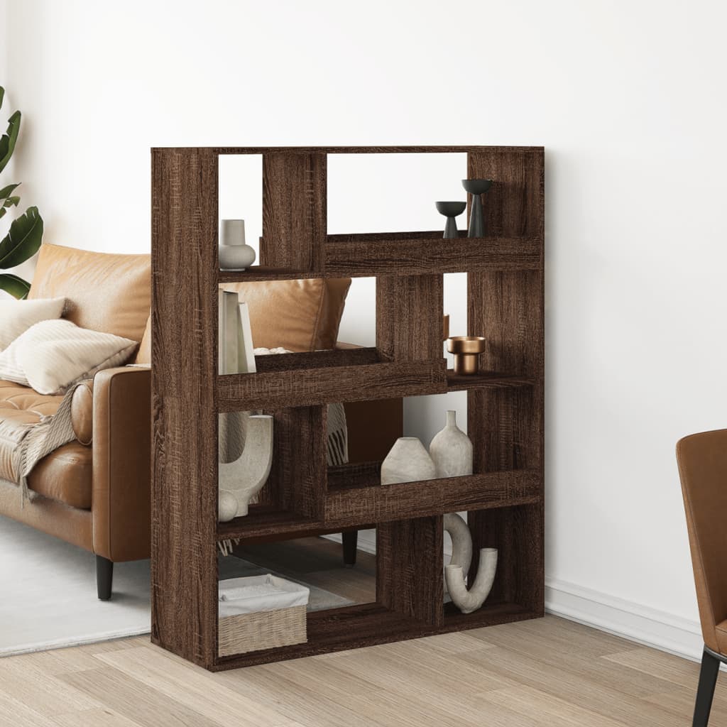 Room Divider Brown Oak 100x33x125.5 cm Engineered Wood