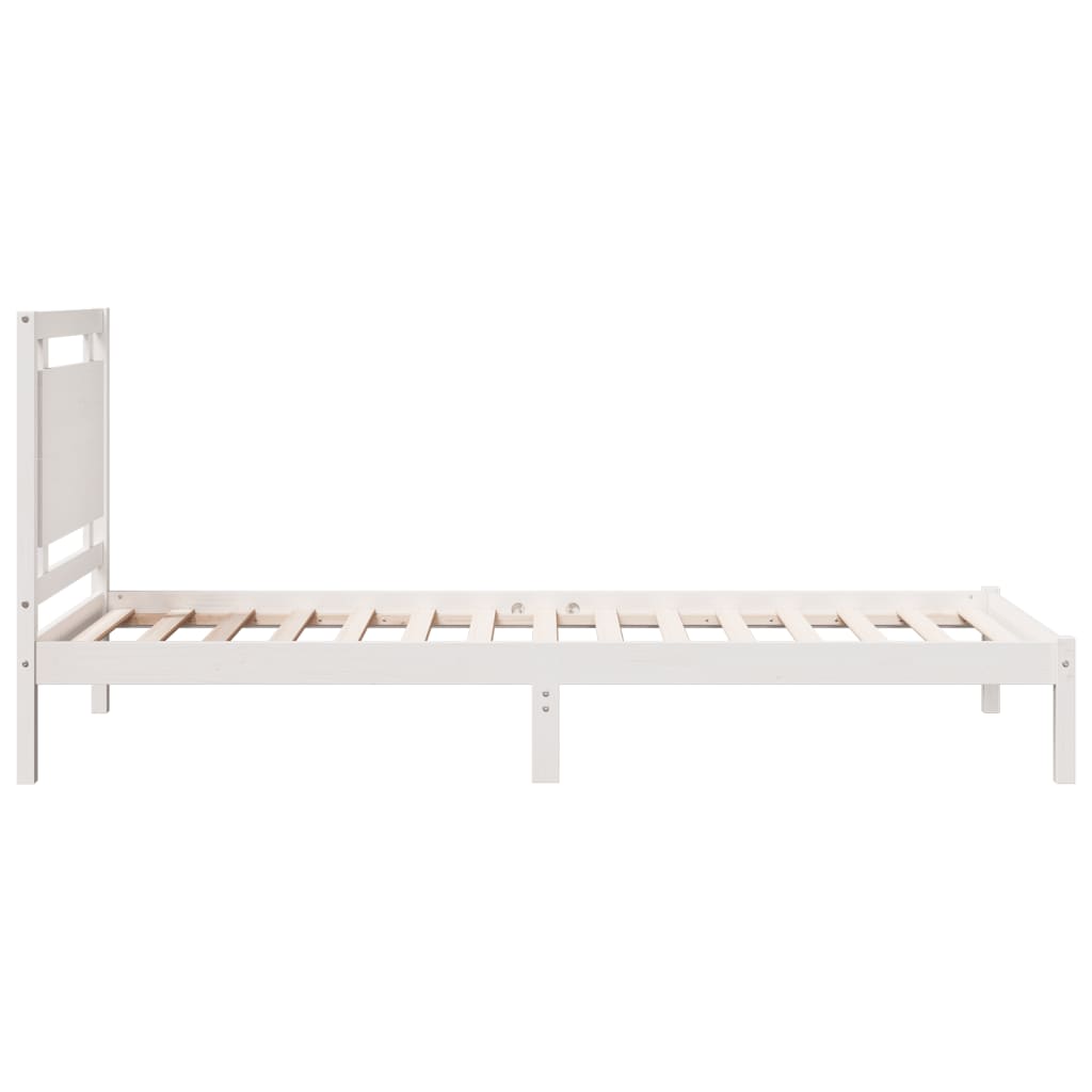 Extra Long Bed Frame without Mattress White 100x210 cm Solid Wood