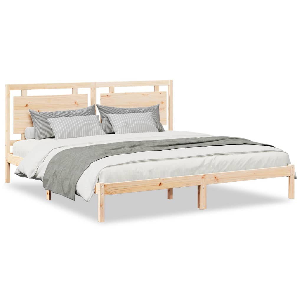 Extra Long Bed Frame without Mattress 180x210 cm Solid Wood