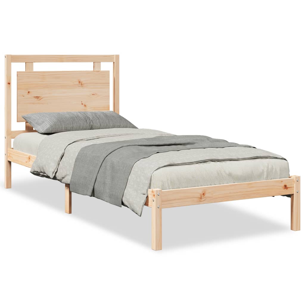 Extra Long Bed Frame without Mattress 90x220 cm Solid Wood