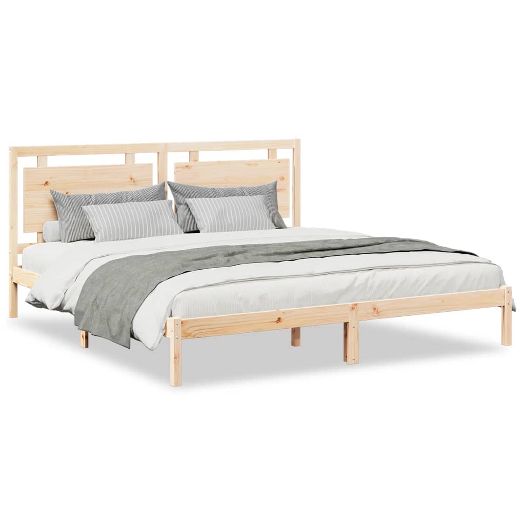 Extra Long Bed Frame without Mattress 180x220 cm Solid Wood